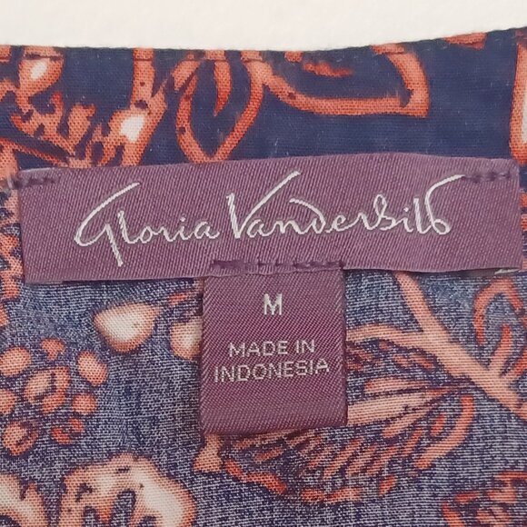 BOHO Gloria Vanderbilt Paisley V-Neck Blouse with Side Slits Size Medium - Picture 3 of 10